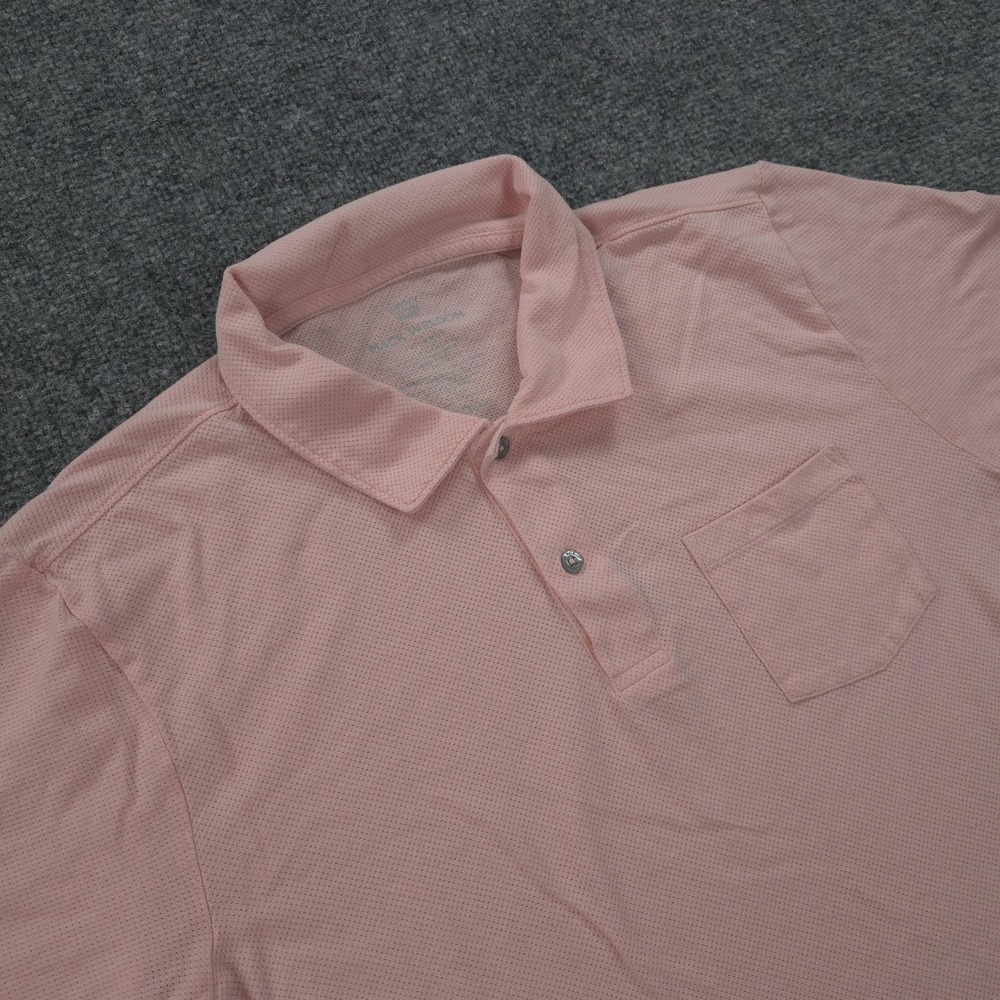 Mack Weldon Polo Shirt Mens Large Pink Vesper Pocket‎ Performance Casual Golf